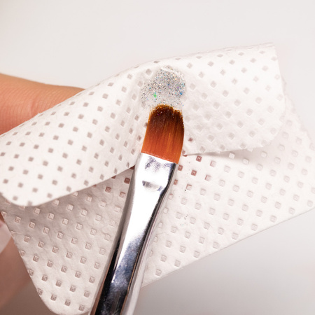 Безпилові перфоровані ватні диски для нігтів MollyNails, білі, 5x5 см, 200 шт.