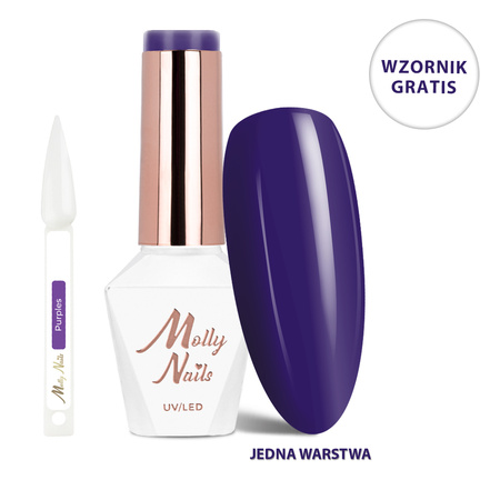 LED/UV Gel Polish The Trend Edit No. 305 Nightfall by MollyNails, HEMA/Di-HEMA Free, 8g+ FREE Purples Color Chart
