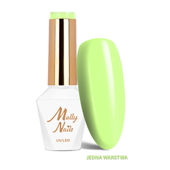 Lakier hybrydowy LED/UV Gel Polish Vivid Vibes Nr 280 Lime Fever MollyNails HEMA/Di-HEMA Free 8g