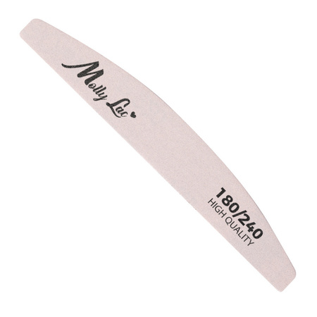 Lima de uñas semilunar delgada 180/240 MollyLac zebra 1 unidad