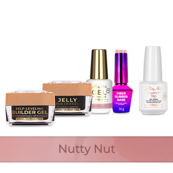MollyNails PRO MATCH SYSTEM 4+1 Nutty Nut 3 builder gels + base + Doctor Top 15g