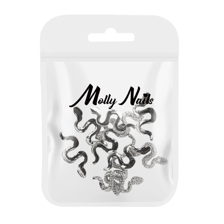Adornos para uñas con serpientes en 3D de MollyNails SZ-154, 10 unidades