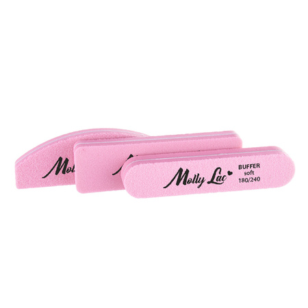 Double-sided polisher Buffer mini wide Soft 180/240 pink MollyLac 5 pcs