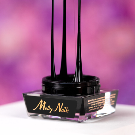 Гель для декорування Spider Gel MollyNails black чорний, без HEMA/Di-HEMA, 5 г
