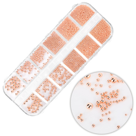 Estuche con adornos de gel MollyNails en oro rosa, 1000 unidades