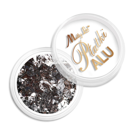 MollyLac Metallic-Nagelstaub – Aluflocken „Verführerisches Silber“, 0,2 g, Nr. 1