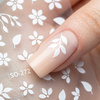 Autocollants pour ongles fins, fleurs, SO-272, blancs