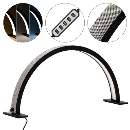 25-W-LED-Kosmetikleuchte, schattenfrei, schwarz, mit Strasssteinen, Größe S, HQ-55D