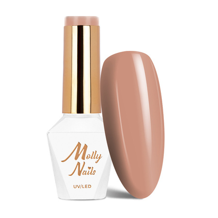 Гібридний лак MollyNails Choco Dreams Salted Caramel без HEMA/Di-HEMA, 8 г, № 350