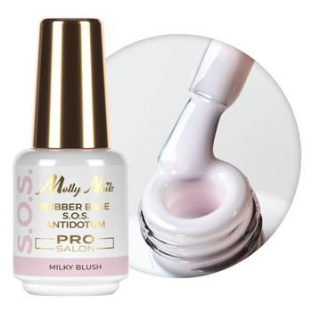Kautschukbasis für flexible Nägel, Maniküre und Pediküre, zur Verzierung – S.O.S. Antidotum Pro Salon MollyNails Milky Blush 15 g