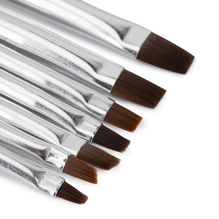 Set of flat black gel brushes, 7 pieces