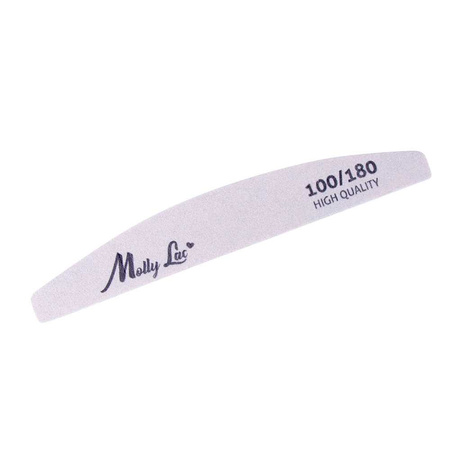 Lime à ongles en forme de demi-lune MollyLac 100/180 Zebra, 1 pièce