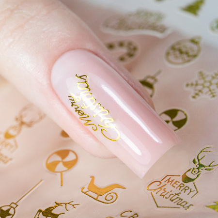 Thin self-adhesive Christmas nail stickers MollyNails CB-149 gold