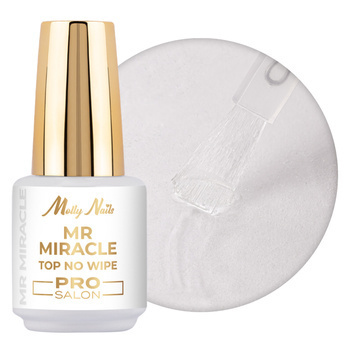 Top Coat „No Wipe“ Mr. Miracle Pro Salon MollyNails für Hybridlacke, pigmentfrei, Clear, HEMA/Di-HEMA-frei, 15 g