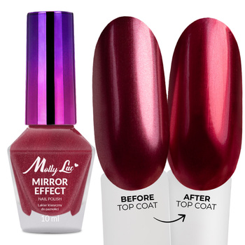 Esmalte clásico MollyLac Mirror, efecto espejo/metalizado, n.º 09, 10 ml