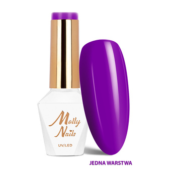 Гібридні лаки LED/UV Gel Polish Vivid Vibes № 287 Ultra Plum MollyNails без HEMA/Di-HEMA, 8 г