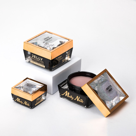Gel constructivo denso y duro Jelly Builder Gel de MollyNails, Nutty Nut, sin HEMA ni Di-HEMA, 15 g