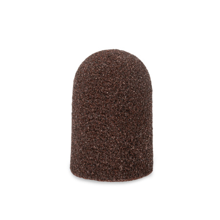 Abrasive caps for pedicure with cotton center, 16 mm, 100 grit, brown, AlleMed, 100 pcs.