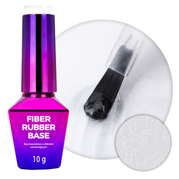 Base in gomma LED/UV con fibre MollyNails Rubber Fiber Base Clear 10 g