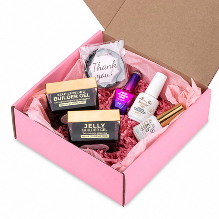 MollyNails PRO MATCH SYSTEM 4+1 Clear 3 builder gels + base coat + Doctor Top 15g