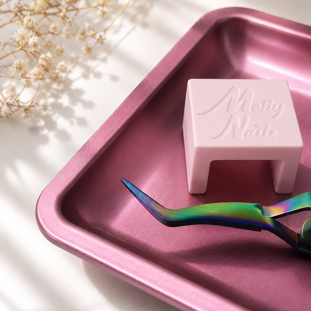 MollyNails Rectangular Pink Metal Tool Tray