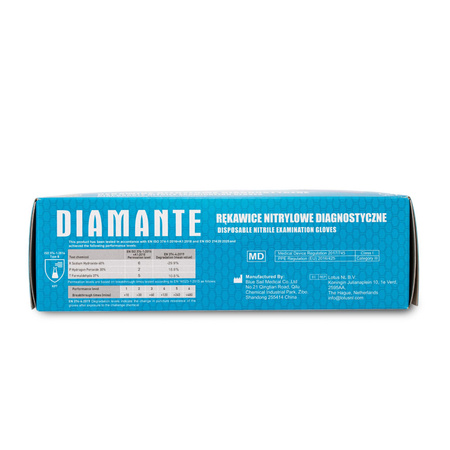 Diamante Disposable Nitrile Diagnostic and Protective Gloves, Size M, Blue-Purple, 100 Count