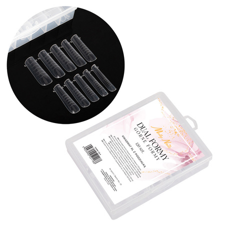 Plantillas superiores de doble túnel de longitud XL para la extensión de uñas MollyNails, forma cuadrada, YQ-4, 120 unidades