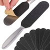Raschia per pedicure con 10 ricambi, 24,8 cm, in metallo argentato