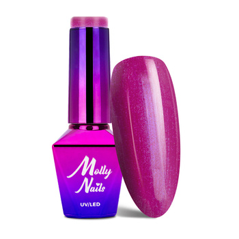 Lakier hybrydowy MollyNails Bling it on! Purple Chic 8g Nr 504