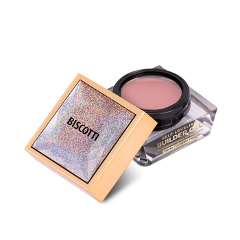 Gel de construcción autonivelante duro de densidad media MollyNails Biscotti, sin HEMA ni Di-HEMA, 15 g
