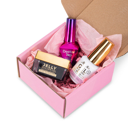 MollyNails PRO MATCH SYSTEM 2+1 Angel Pink: 2 гелі для нарощування + Doctor Top 10 г