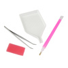 Set per decorazioni con strass: applicatore, cera, vassoio e pinzette