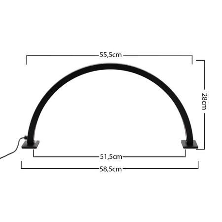Lampa kosmetyczna LED łuk 25W biurkowa bezcieniowa czarna z cyrkoniami rozmiar S HQ-55D