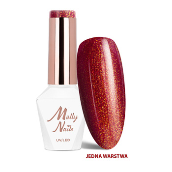 LED/UV-Hybridlack „Gel Polish La Vie en Rouge Nr. 323 Glow & Passion“ von MollyNails, HEMA/Di-HEMA-frei, 8 g