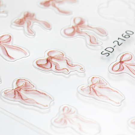 5D Self-Adhesive Red Bow Nail Stickers SD-2160