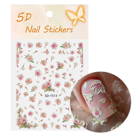 Autocollants pour ongles 5D à fleurs SD-1513