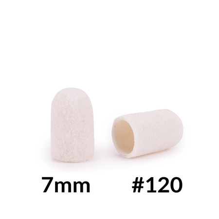 Pedicure caps 7 mm, 120 grit, 10 pcs, ABS Podo AlleMed, White