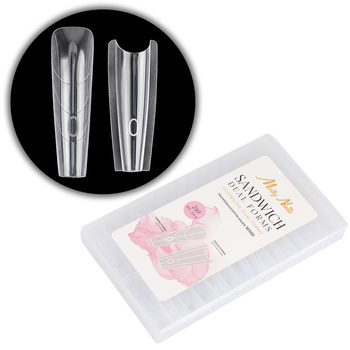 Doppelte Sandwich-Formen für den Nagelaufbau „Sandwich Dual Forms“ in der Schachtel W555 von MollyNails, 240 Stück