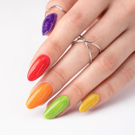 Smalto ibrido MollyNails Flashing Lights Neon Evergreen senza HEMA/Di-HEMA 8 g n. 647