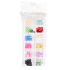 Schatulle mit Acrylblumen-Dekorationen von MollyNails, Farbmix Nr. 1, ca. 300 Stück