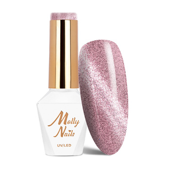 Магнітний гібридний лак з ефектом «котяче око» Cat Eye Womanity Lipstick MollyNails без HEMA/Di-HEMA, 8 г, № 441