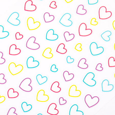 Autocollants pour ongles fins en forme de cœurs WW1042