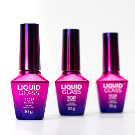 Top Liquid Glass MollyNails sin necesidad de limpiar, sin enjuagar, sin HEMA ni Di-HEMA, transparente, 10 g