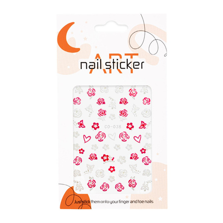 3D self-adhesive nail stickers with Valentine's Day flowers CO-038