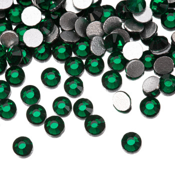 Estrasos de cristal para uñas SS10 Emerald, aprox. 50 unidades.