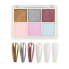 Pyłek do paznokci efekt lustra kasetka 6 kolorów MollyNails Nr 1