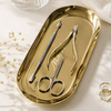 MollyNails Oval Gold Metal Tool Tray
