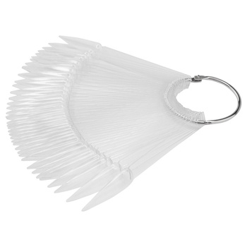 Échantillonneur de pointes sur roue pour gels, vernis hybrides et poudres, transparent, 40 pièces, mat