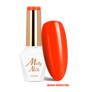 Vivid Vibes LED/UV Gel Polish No. 285 Fire Rush by MollyNails, HEMA/Di-HEMA Free, 8g