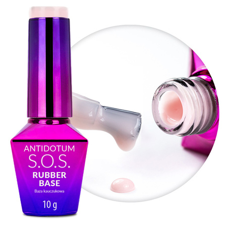 Baza kauczukowa elastyczne paznokcie manicure pedicure S.O.S. Antidotum MollyNails Powder Pink 10g